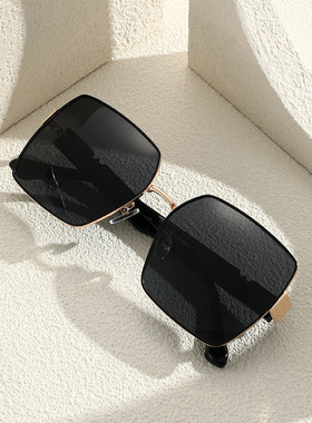 日本品质高清偏光镜轻奢超大框眼镜黑色墨镜女大脸显瘦时尚太阳镜