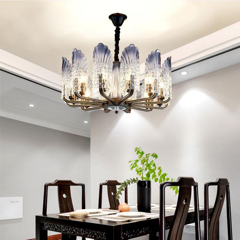 新中式孔雀客厅灯后现代水晶灯设计师创意简约餐厅卧室别墅灯