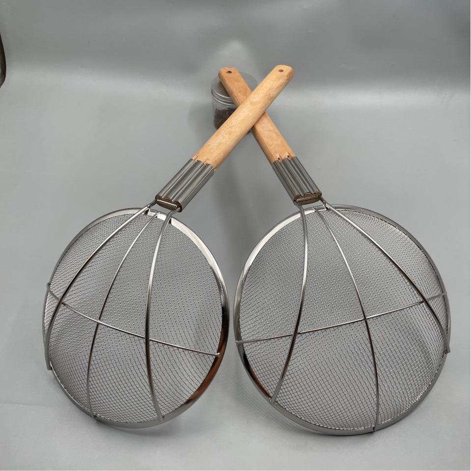 6目漏勺 粗网大漏勺 笊篱 捞面 漏网 不锈钢捞勺 加固商用