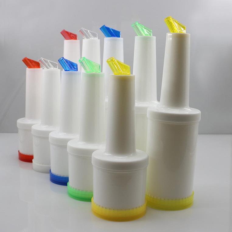 1升塑料果汁壶 酒吧吧台酒具 果汁桶果汁瓶 花式调酒彩色倒酒壶