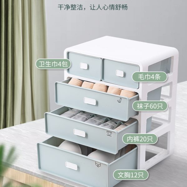 新款分格内衣盒抽屉式大容量三合一内衣内裤袜子收纳盒宿舍收纳箱