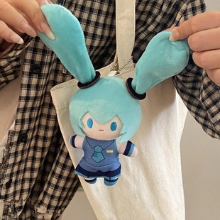 日本正版初音未来fufu毛绒公仔挂件玩偶生日礼物可爱包包挂饰