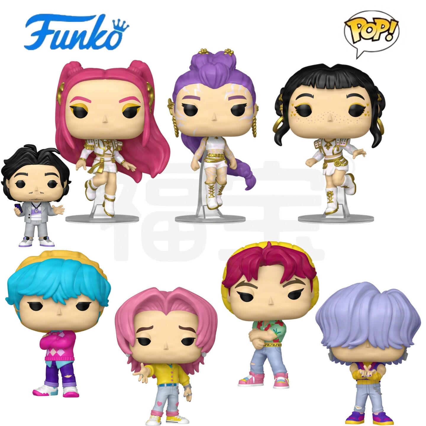 Funko POP猎魔女团K-Pop Demon Hunters鲁米 米拉 佐依经纪人手办