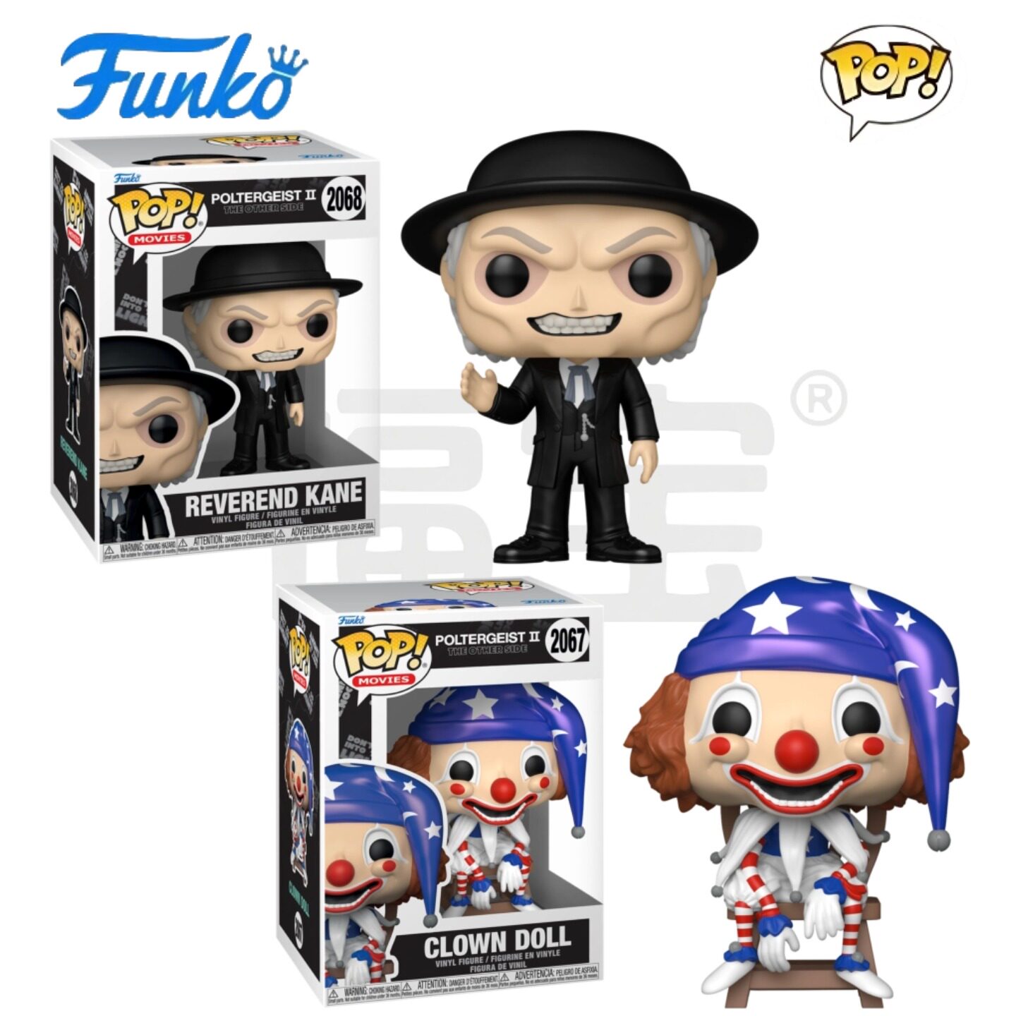 Funko POP阴风怒吼2Poltergeist II周边小丑娃娃坎恩牧师公仔手办