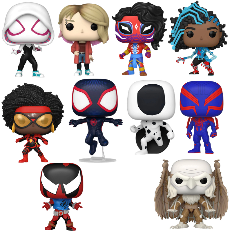 Funko pop 蜘蛛侠：平行宇宙2迈尔斯 彼得 格温 猩红2099印度公仔