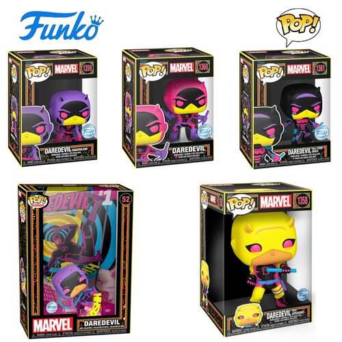 Funko POP漫威漫画夜魔侠Daredevil周边黑光公仔手办收藏摆件