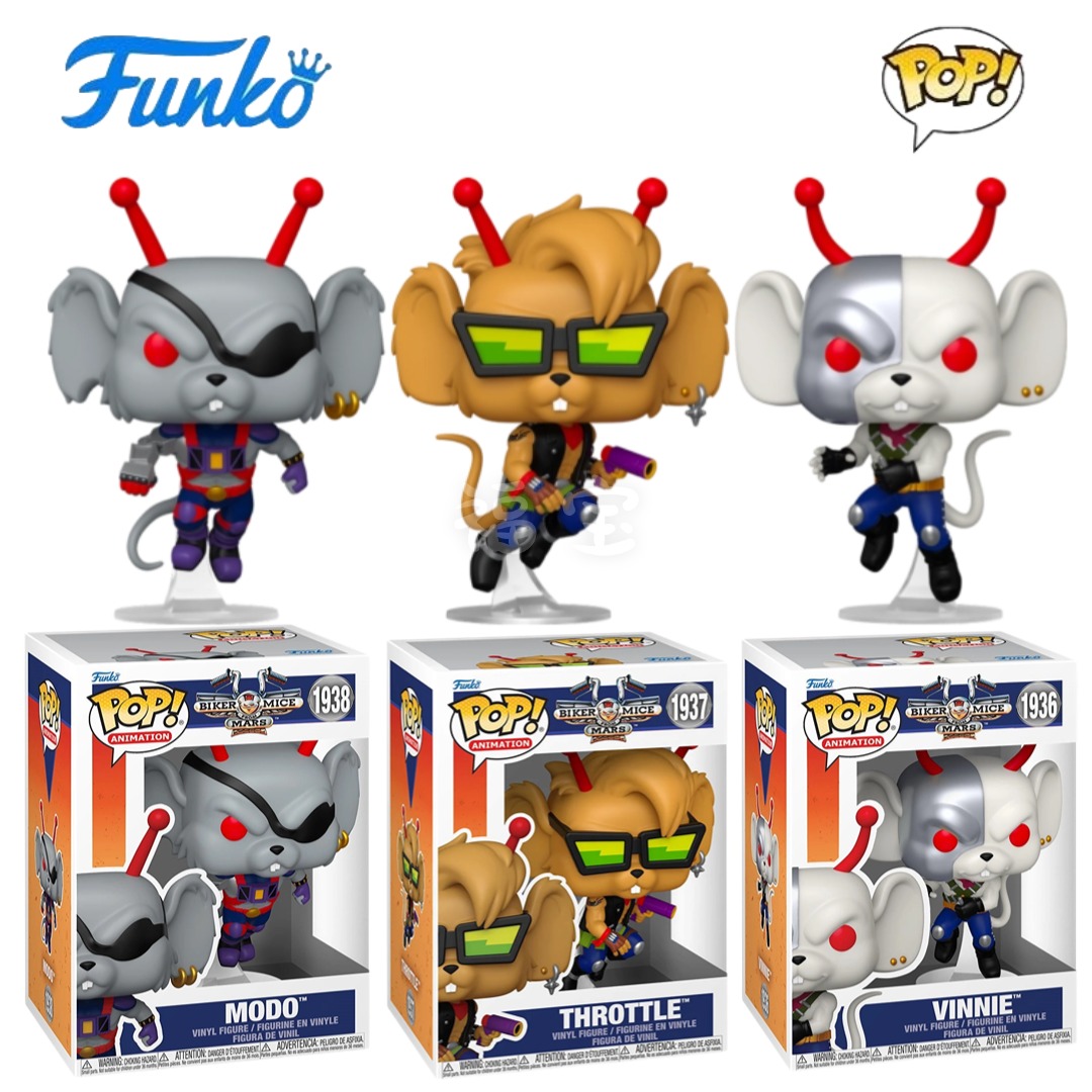Funko POP火星鼠骑士Biker Mice from Mars周边罗特维尼莫多手办