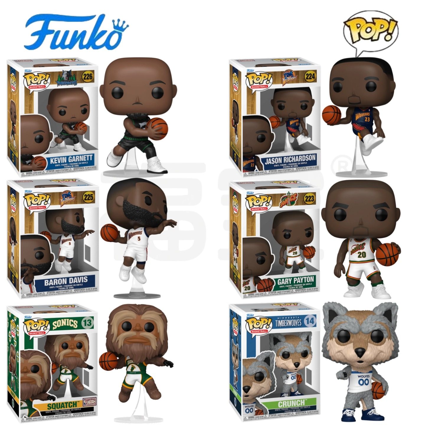Funko POP NBA篮球星拜伦 贾森 加里 凯文 酷狼奇 史考熊公仔手办
