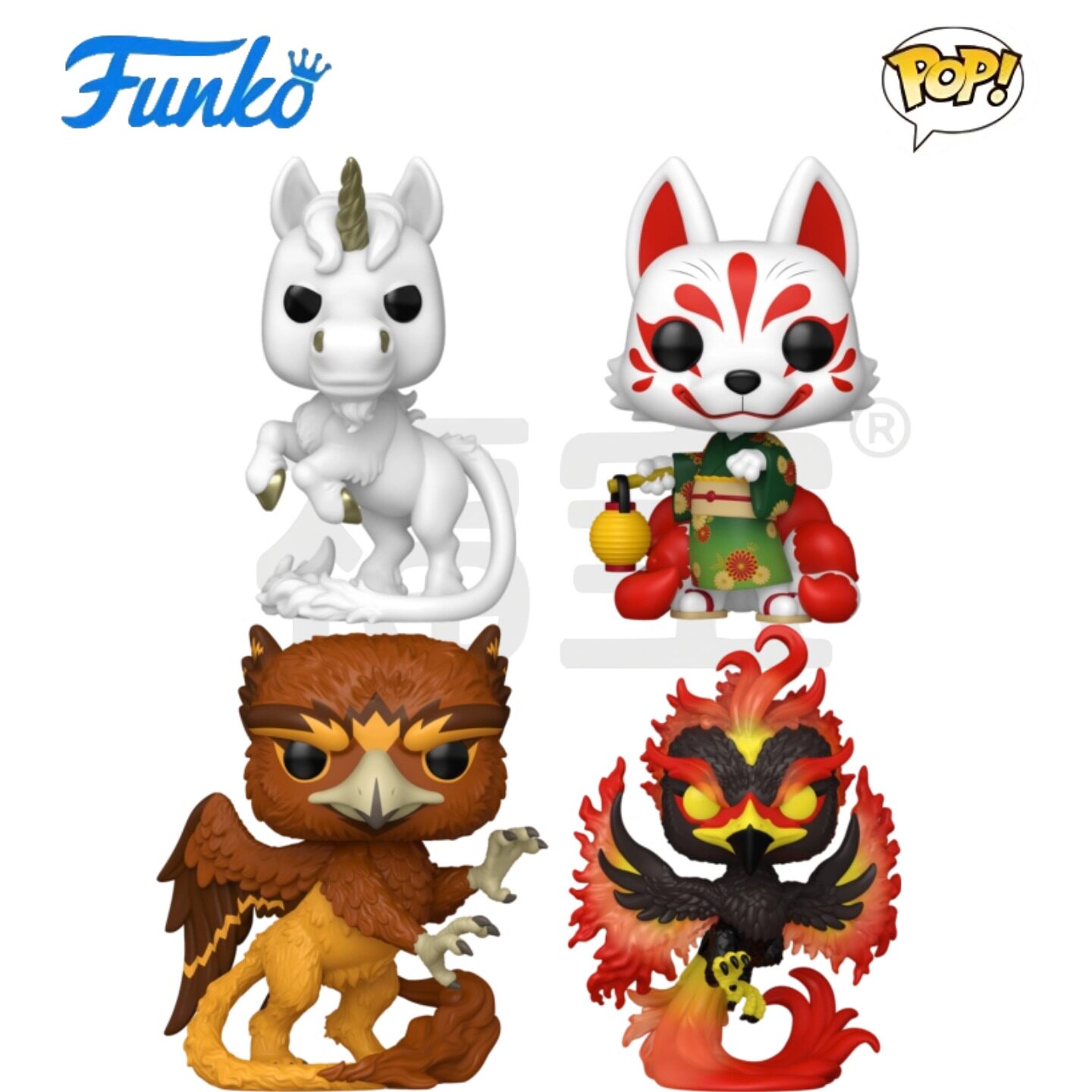 Funko POP 神话生物Myths周边独角兽 凤凰 狐妖 狮鹫公仔手办