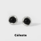 Céleste 黑玛瑙素面耳钉女小众设计高级感复古气质S925银针耳环