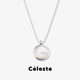 Céleste 董洁同款 流光圆月白贝母吊坠项链简约高级感轻奢锁骨链