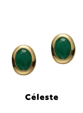 Céleste 祖母绿宝石耳钉女小众设计轻奢高级感气质复古百搭耳环
