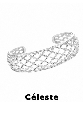 Céleste镂空网格纹开口手镯女