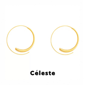 Céleste 哑金雾面圆圈耳环女欧美风夸张小众设计感素圈气质耳饰