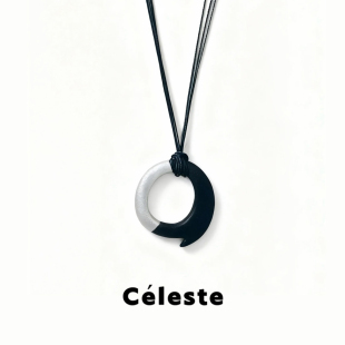 Céleste 项链女简约气质小众高级感配饰毛衣链 圆环拼接磨砂长款