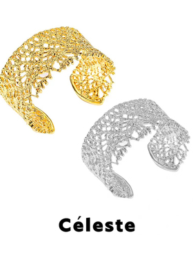 Céleste宽面镂空蕾丝开口手镯女