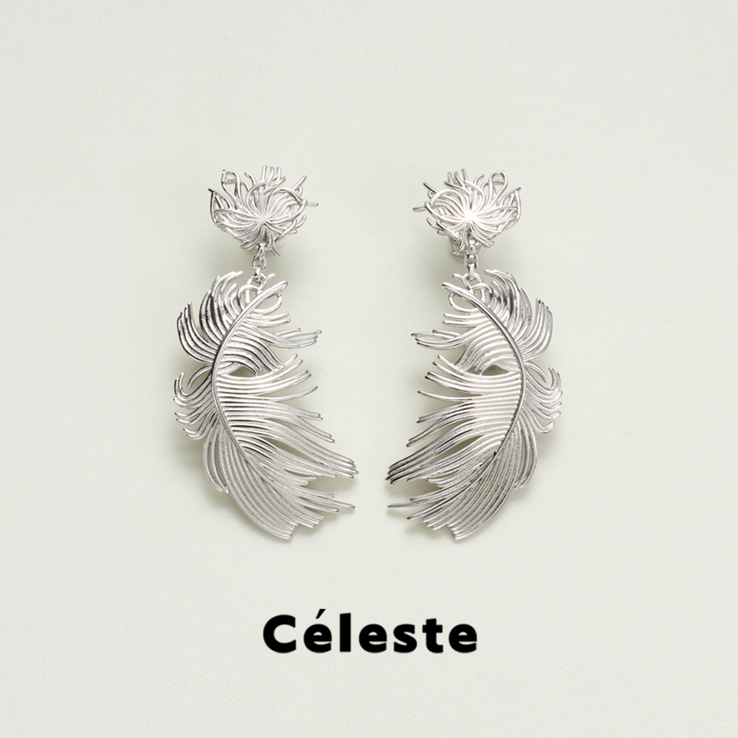 Céleste羽毛纹理耳坠女