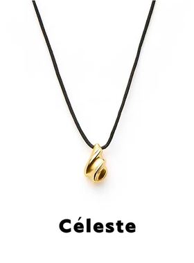 Céleste水波纹水滴吊坠项链女