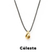Céleste 明星同款 水波纹水滴吊坠项链女轻奢气质小众独特锁骨链