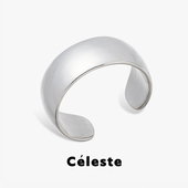 Céleste 极简宽面开口手镯女高级感冷淡风轻奢气质百搭素圈手环