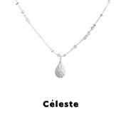 Céleste 白水晶微澜褶皱贝壳项链女小众设计感白贝母串珠锁骨链