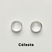 Céleste 白水晶方形透明耳钉女小众设计高级感气质耳环S925银针