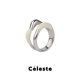 Céleste 双层奶油珐琅戒指女高级感轻奢简约百搭食指戒小众尾戒