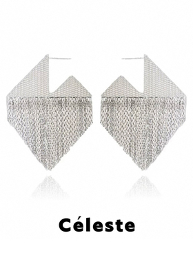 Céleste 浮光系列菱形流苏拼接耳环高级感轻奢气质百搭耳钉套装
