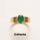 Céleste 祖母绿宝石拉丝戒指女新中式 轻奢小众设计高级感指环