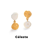Céleste 白鹿同款 巴洛克珍珠不对称耳钉女小众设计法师百搭耳环