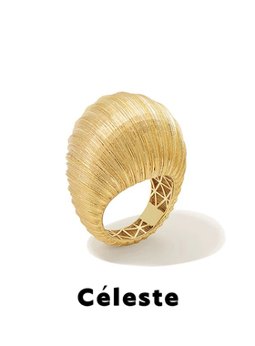 Céleste 豆豆同款拱圆戒指女轻奢高级感勾丝工艺小众设计食指戒