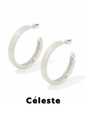Céleste C型拉丝月牙耳圈女小众设计气质高级感百搭大圈耳钉耳环