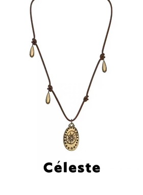 Céleste美拉德金色吊坠项链女