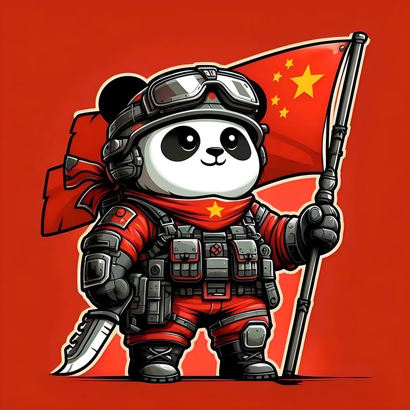 可爱熊猫国潮汽车贴纸个性创意行李箱电动车头盔划痕遮挡装饰贴画