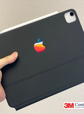 艺贴进口铸造级带导气槽 big sur 适用苹果平板iPad妙控键盘Magic keyboard创意logo贴纸防水装饰 一份2枚装