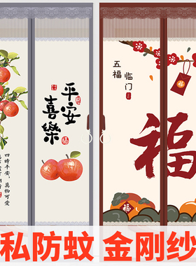 门帘防蚊隐私通风免打孔家用2025新款纱门磁性自吸防窥隔断纱帘