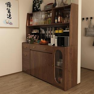 奢屋家具实木餐边柜餐桌一体小户型多功能折叠餐桌餐边柜省空间