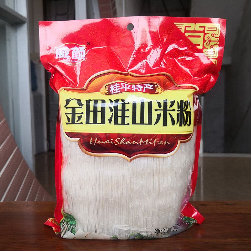 广西桂平特产威颜牌罗秀米粉淮山袋装米粉500g刀切扁细手工米粉