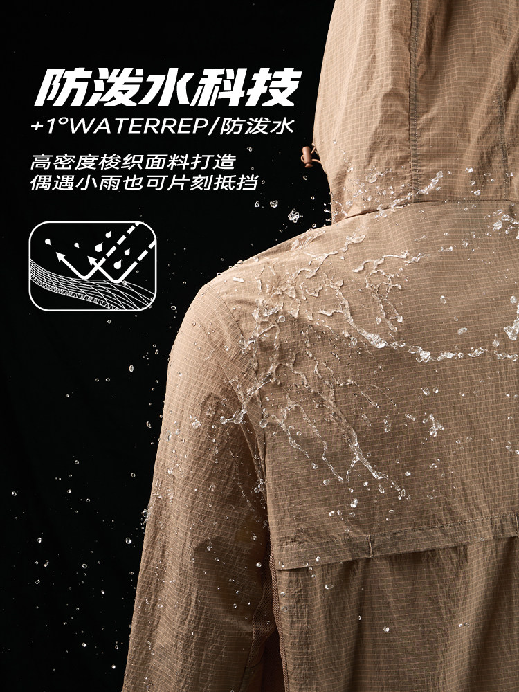 361 스포츠 자켓 남성용 2024 겨울 짠 스탠드 칼라 탑 남성용 슬림 피트 다목적 선 스크린 및 발수 자켓