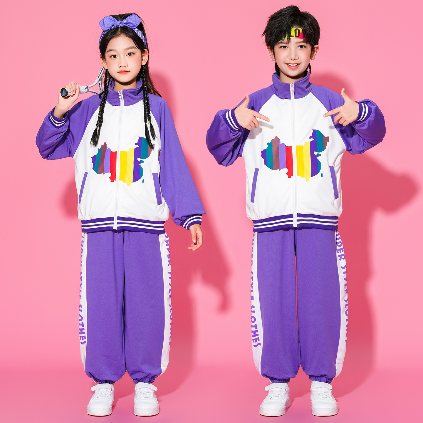 纯棉秋冬儿童啦啦队合唱国风演出服男女童小学生运动会团体操班服