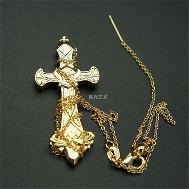 新款崩坏3rd周边 犹大的誓约 铜镀金十字架项链