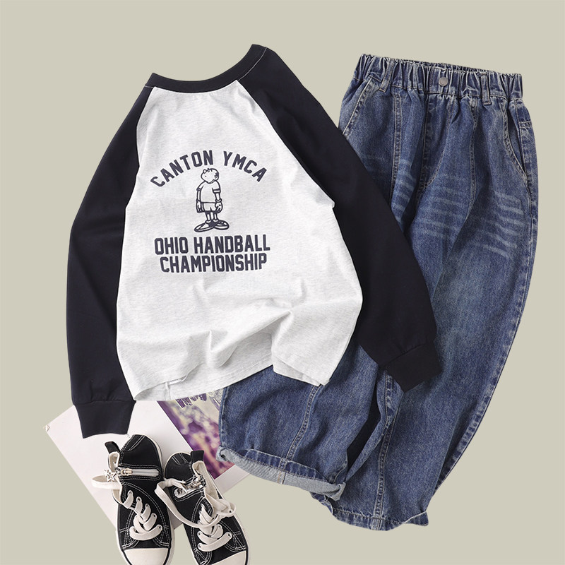 吴小越w1970男童春装圆领套头拼色棉t恤长袖中大童儿童打底衫春季,童装/婴儿装/亲子装,T恤,淘宝优惠券,粉丝福利购,淘宝优惠卷