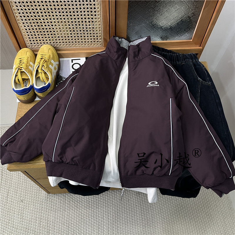 吴小越w1723男童中大童冬装加棉新款洋气儿童冲锋衣冬季加厚外套