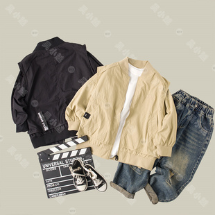 设计师款 中长款 风衣 假两件衣2025秋新款 吴小越w606男童外套薄款