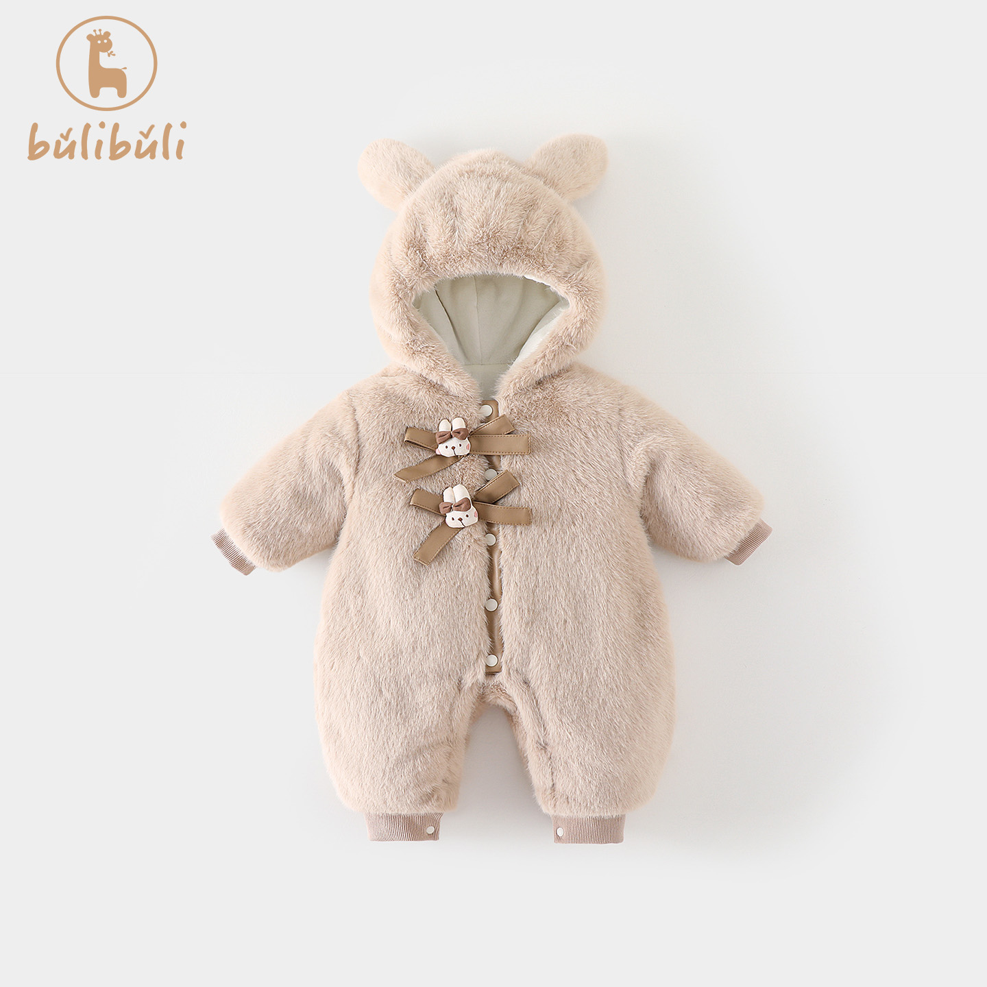 婴儿衣服冬装2025新款男女宝宝加绒加厚连体衣冬季外出哈衣爬爬服