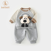 子春季 男童套装 儿童卡通卫衣裤 2025新款 男宝宝衣服分体两件套 春装