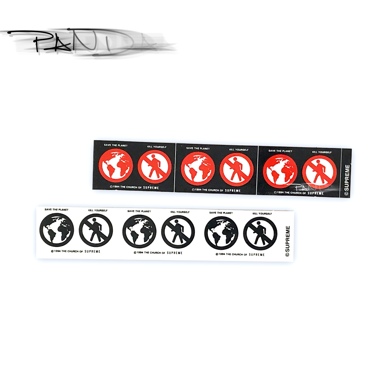 Supreme 19FW Save The Planet Sticker 拯救地球 贴纸 黑 白