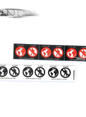 Supreme 19FW Save The Planet Sticker 拯救地球 贴纸 黑 白