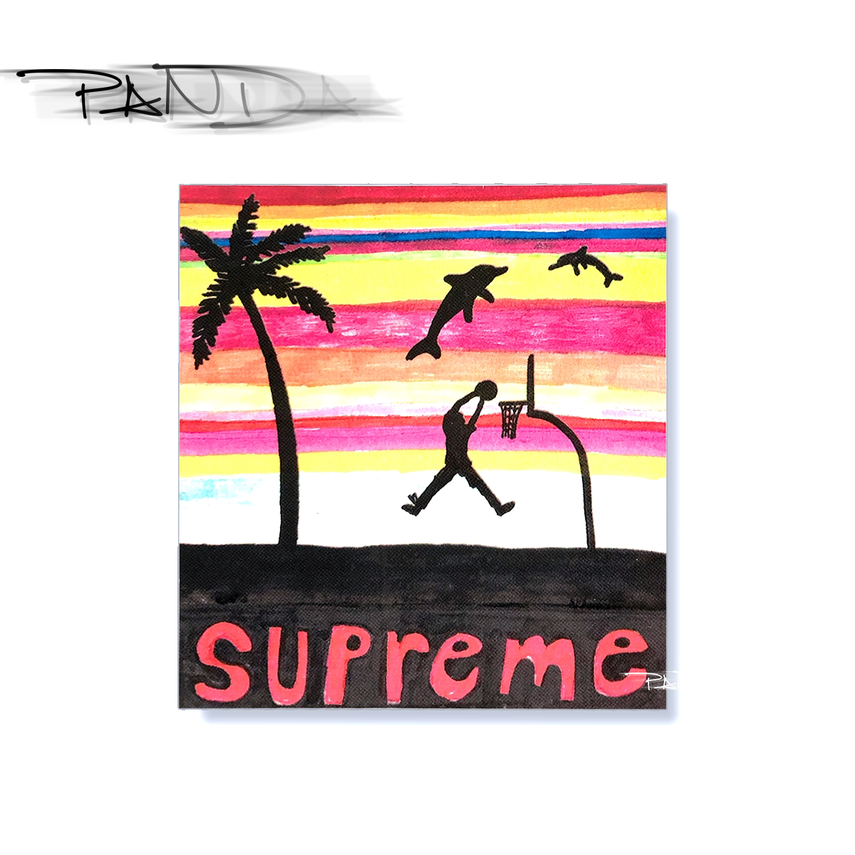 Supreme 21SS Dunk Sticker 扣篮 贴纸 日落 风景 贴纸贴画