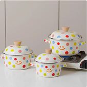 BOBAO高端珐琅搪瓷直行锅汤锅带盖煮炖大带提手保鲜碗冰箱密封碗